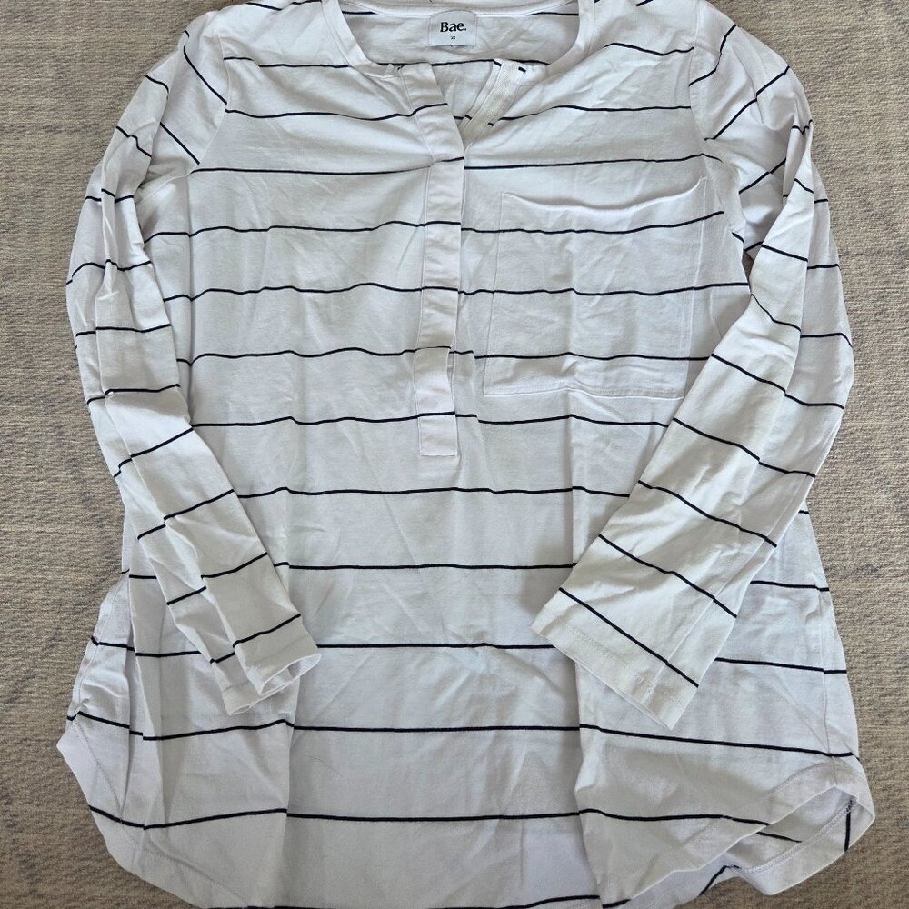 Bae the label striped long sleeve maternity/nursing